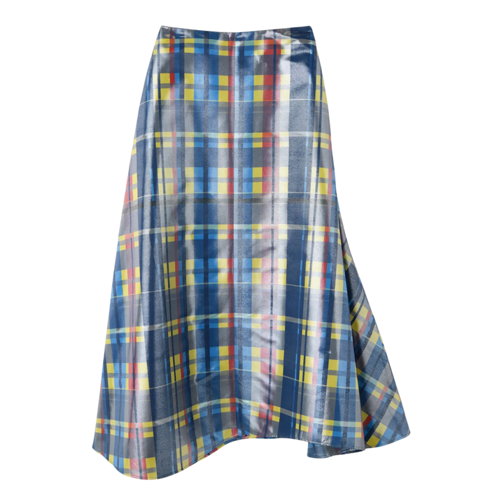 Plaid Minimal Flare Skirt