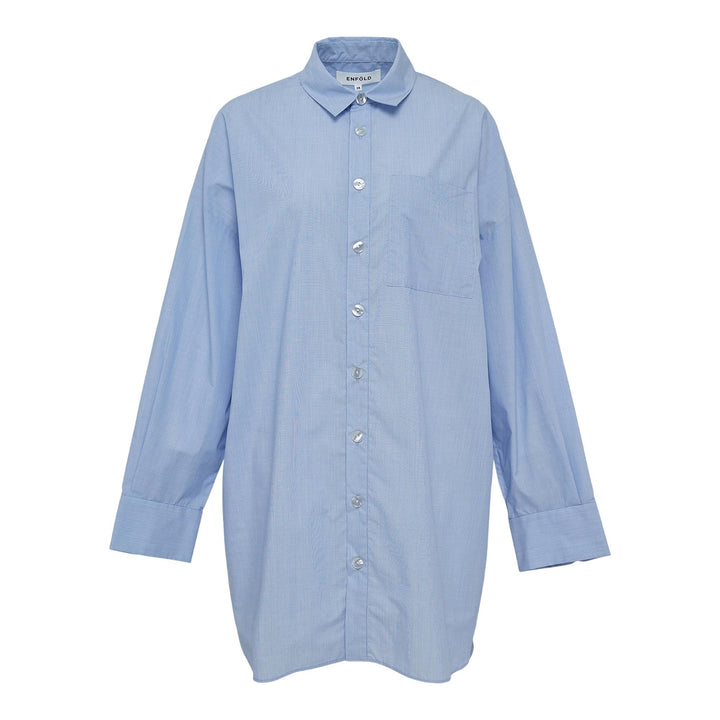 Club21 - ENFOLD - Tucked Big Shirt - BLOUSES - Light Blue