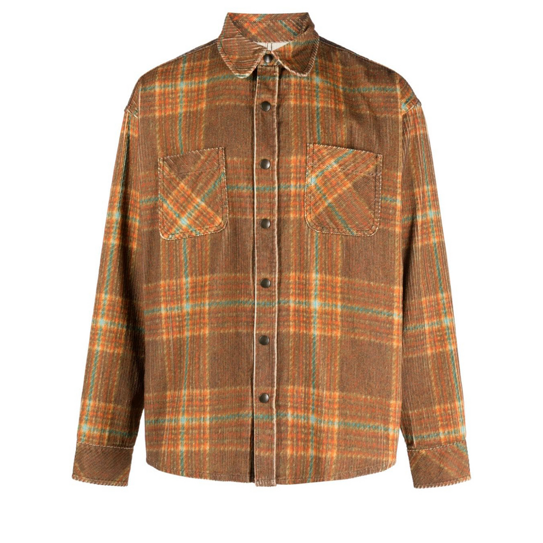 Unisex Corduroy Printed Overshirt