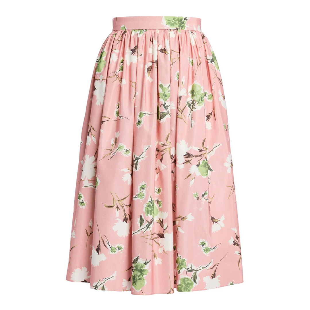 Gathered Midi Skirt Cotton