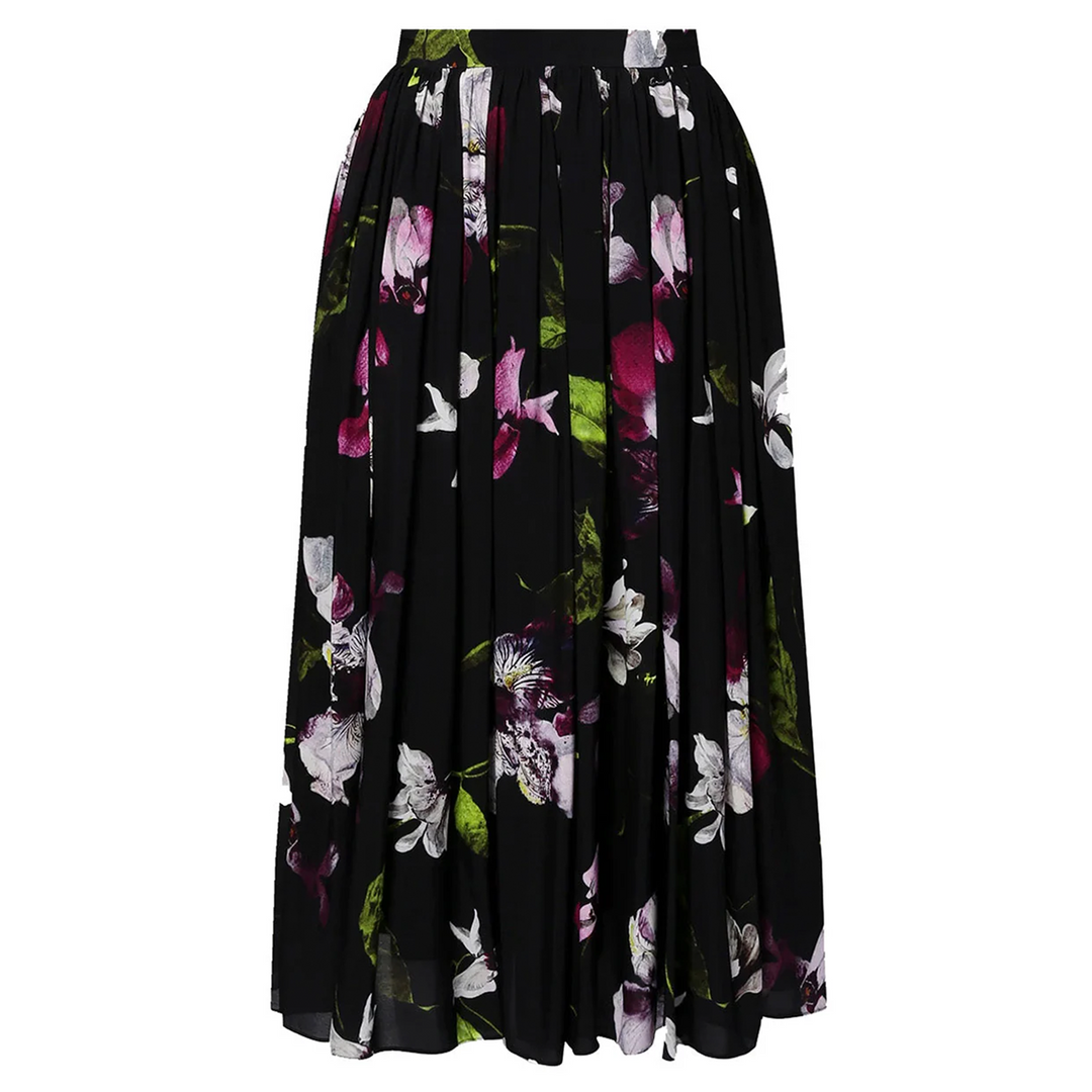 Pleated Midi Length Skirt