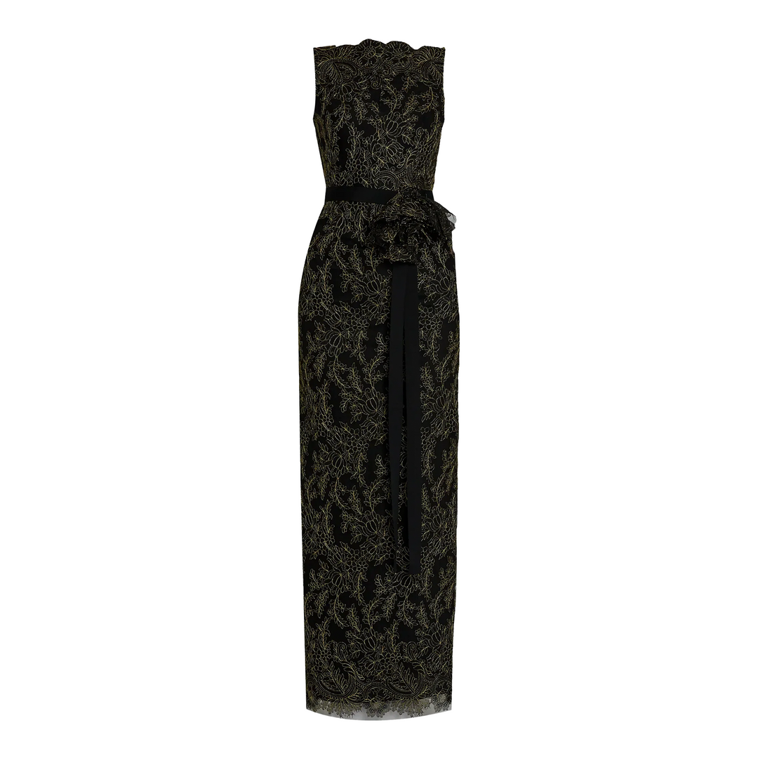 Sleeveless Pencil Gown Floral