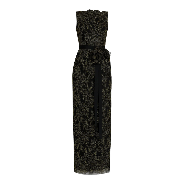 Sleeveless Pencil Gown Floral