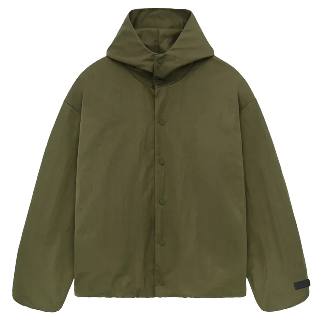 Textured Nylon Hooded Coaches Jacket