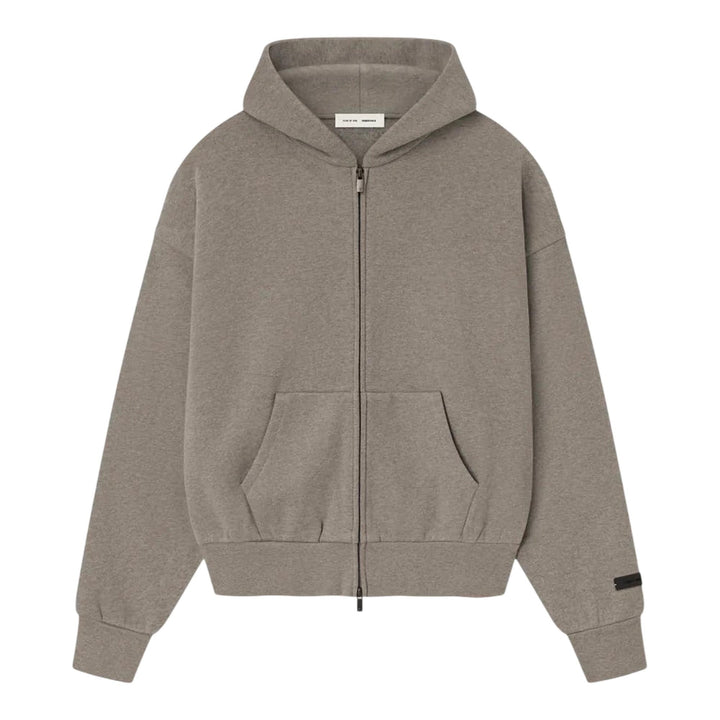 Club21 - Fear of God ESSENTIALS - Classic Fit Fleece Zip-Up Hoodie - SWEATERS - Grey