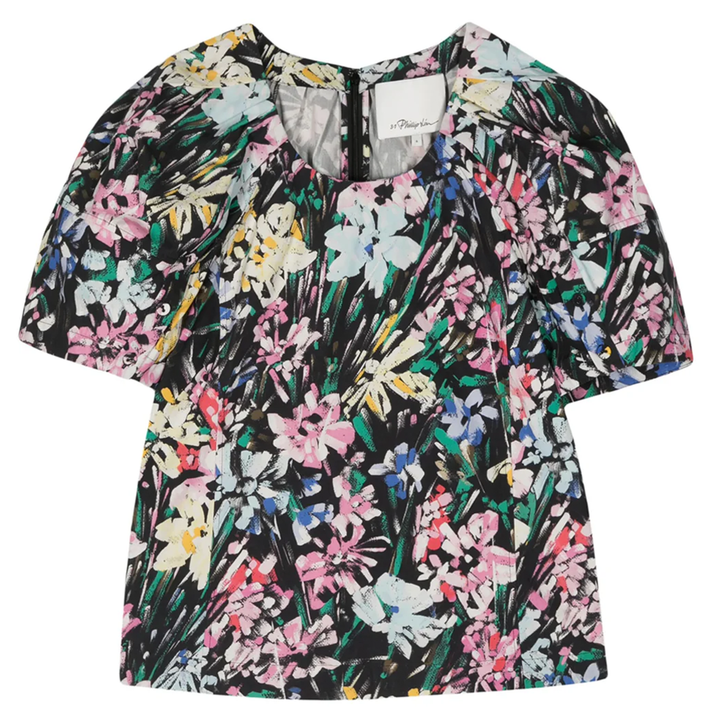 Flowerworks Bloom Sleeve Scoop Neck Top