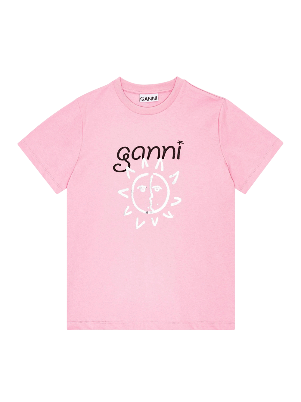 GANNI-Basic-Jersey-Sun-Relaxed-T-Shirt-Pink-1