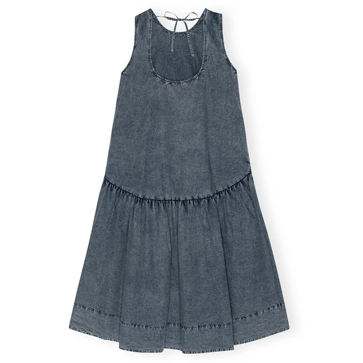 Cotton Poplin Open Back Midi Dress