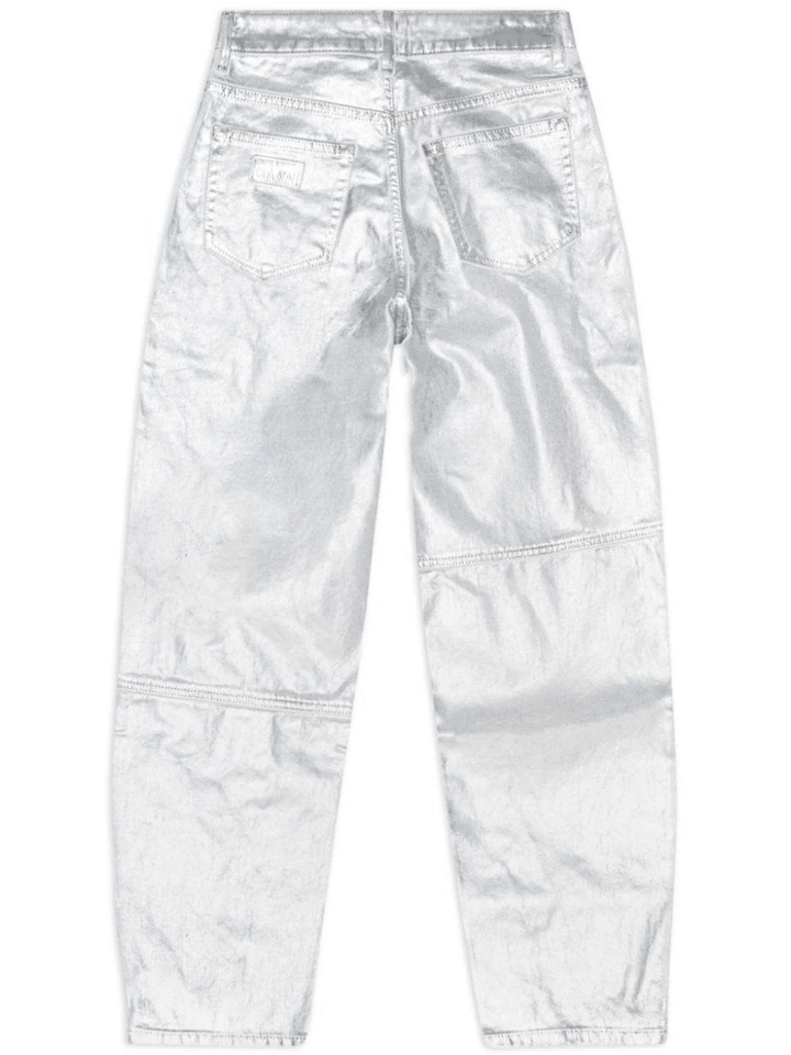 GANNI-Foil-Denim-Stary-Pants-White-2