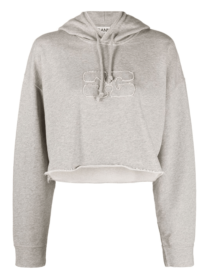 GANNI-Isoli-Cropped-Oversized-Hoodie-Grey-1