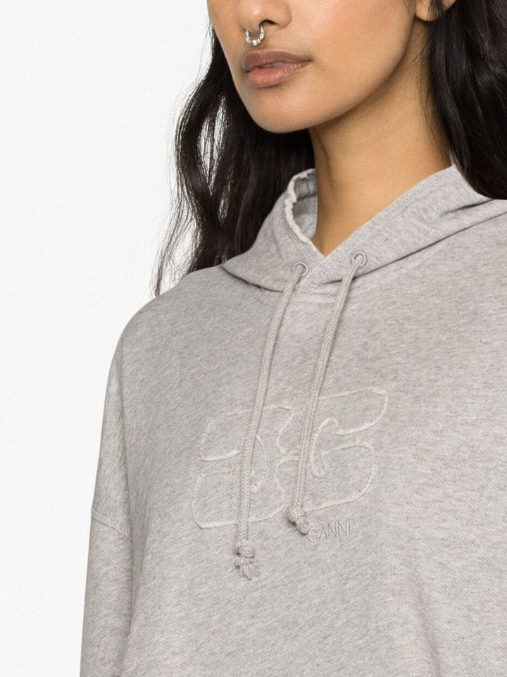 GANNI-Isoli-Cropped-Oversized-Hoodie-Grey-3