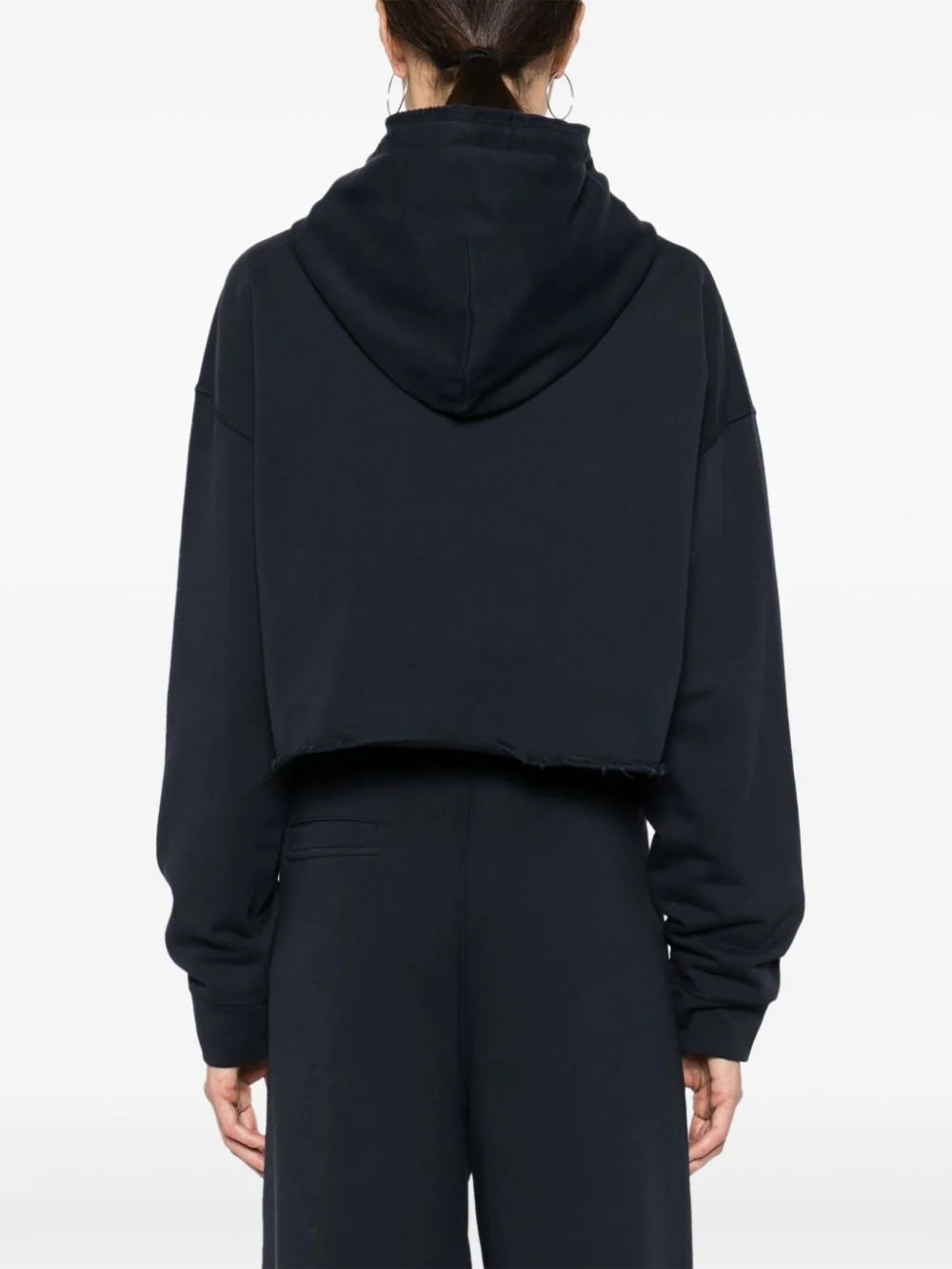 GANNI-Isoli-Cropped-Oversized-Hoodie-Navy-4