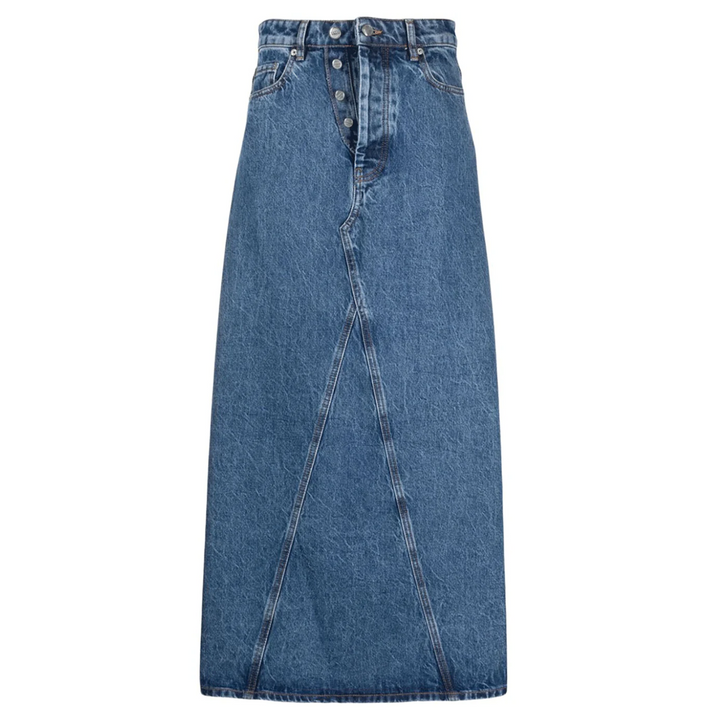 Overdyed Cutline Denim Skirt