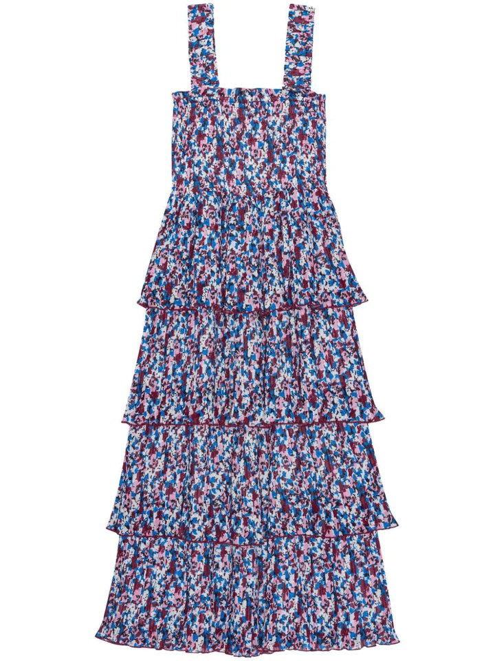 GANNI-Pleated-Georgette-Flounce-Smock-Dress-Multi-1