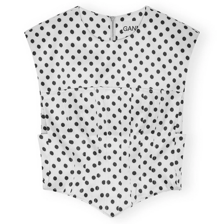 Printed Double Satin Corset Blouse