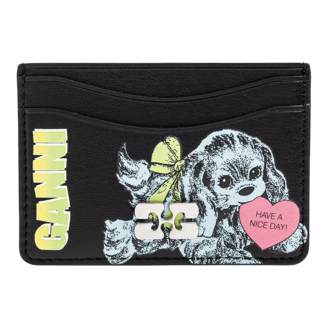 Club21 - GANNI - Ganni Card Holder Blue Dog - CARD CASES - Black