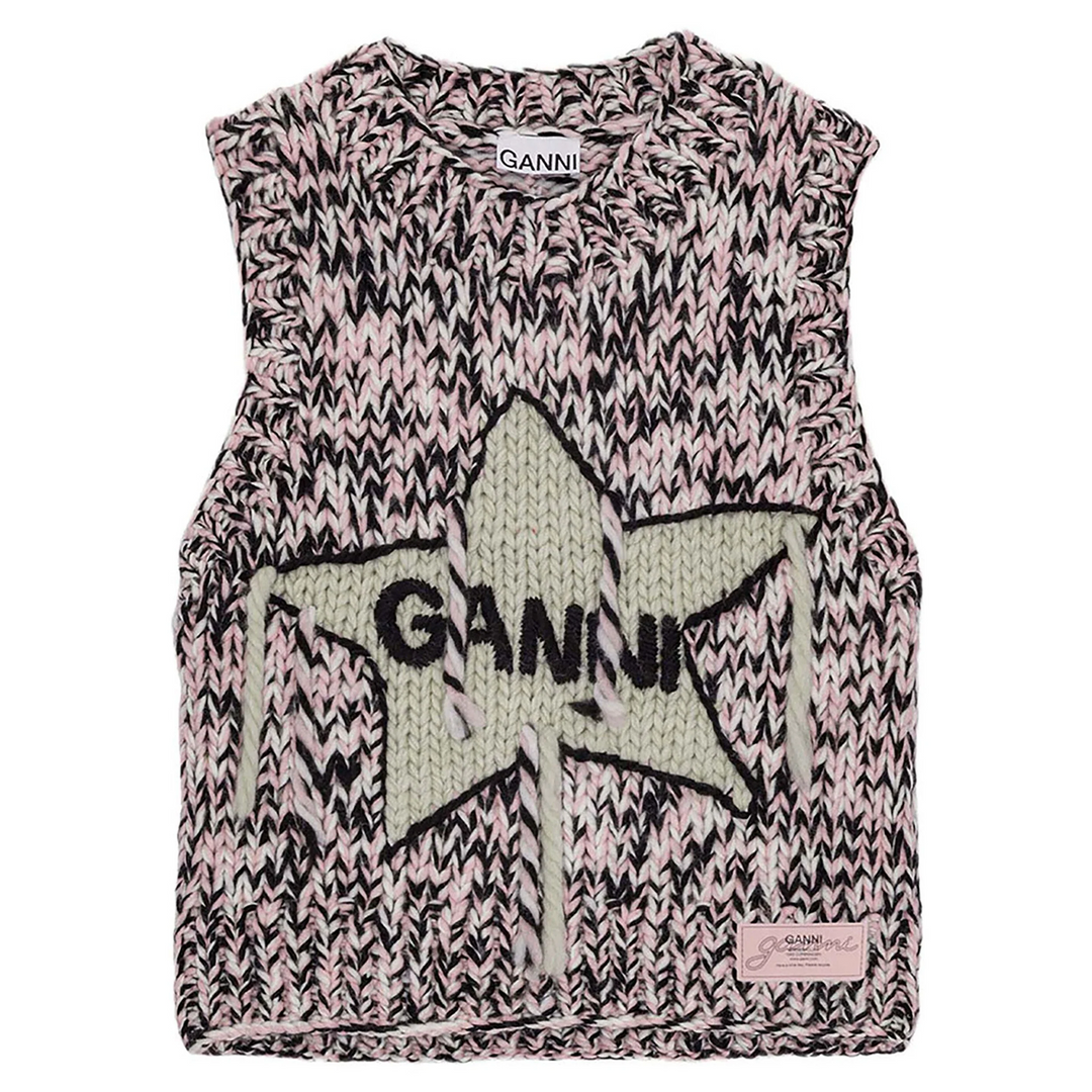 Graphic Wool Handknit Vest