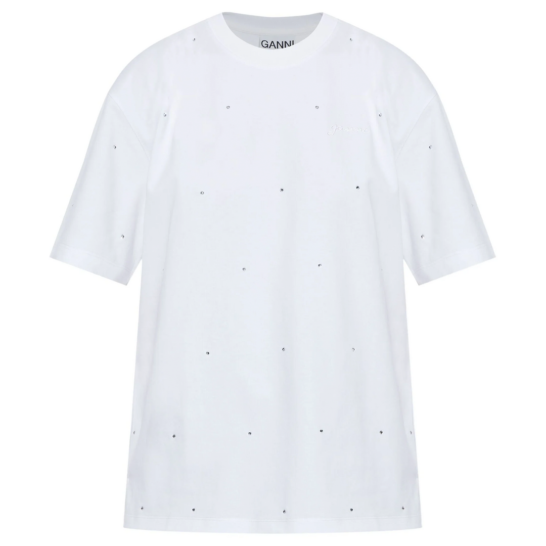 Heavy Cotton Drop Shoulder Rhinestone T-Shirt