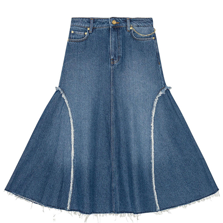 Heavy Denim Midi Skirt