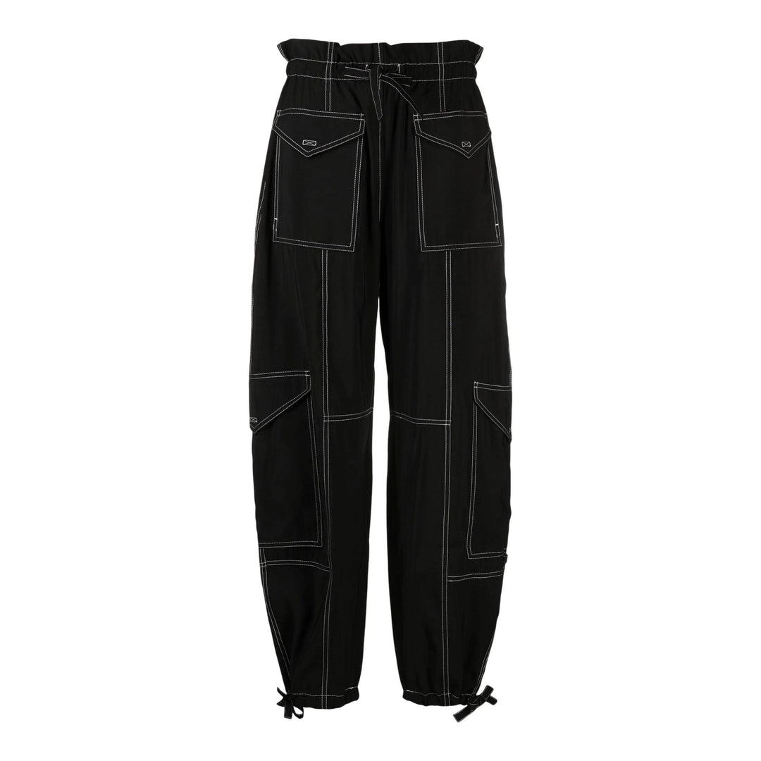 Club21 - GANNI - Light Slub High Waist Pocket Pants - PANTS - Black
