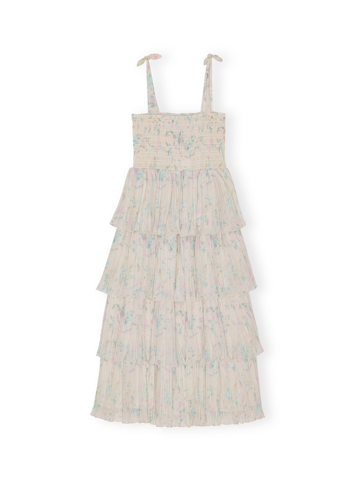 GANNI_Pleated_Georgette_Strap_Smock_Dress-White