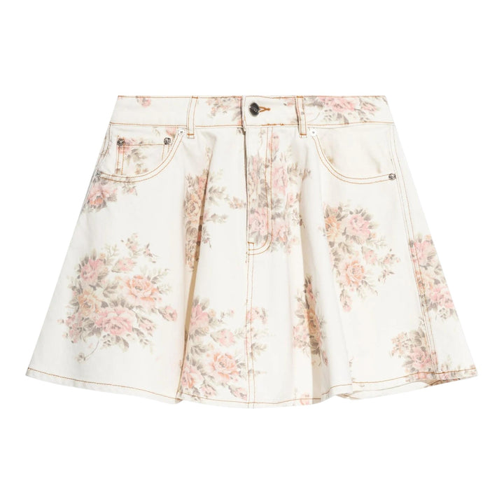 Club21 - GANNI - Print Denim Mini Skirt - SKIRTS - Floral