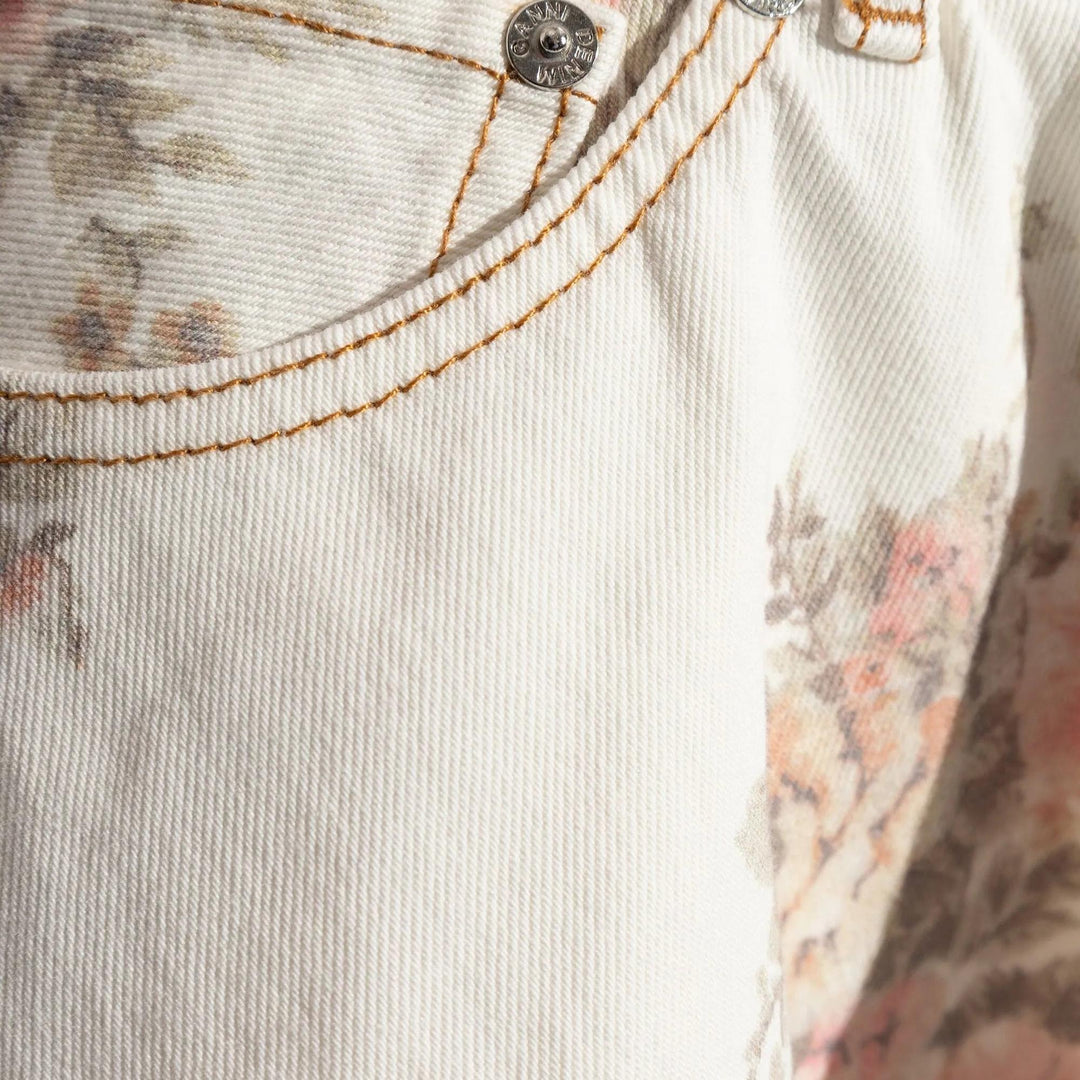 Club21 - GANNI - Print Denim Mini Skirt - SKIRTS - Floral