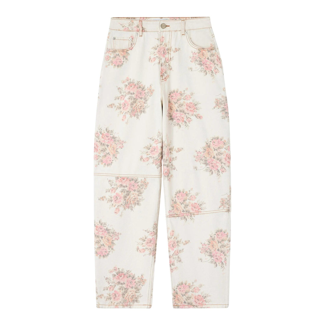 Club21 - GANNI - Print Denim Stary - PANTS - Floral