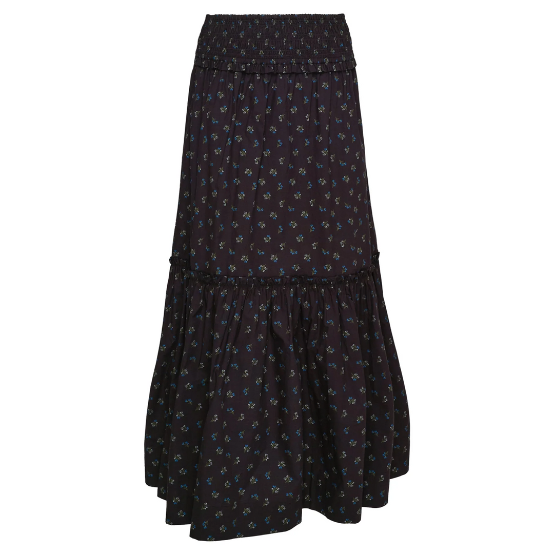 Printed Cotton Smock Maxi Skirt