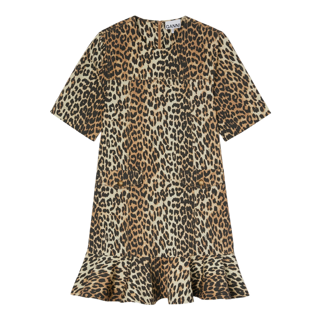 Printed Stretch Cotton Mini Dress