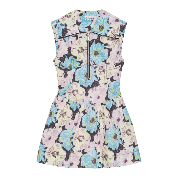 Printed Cotton Mini Dress