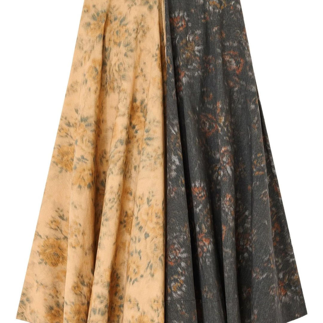 Club21 - GANNI - Printed Stretch Cotton Long Skirt - SKIRTS - Multi