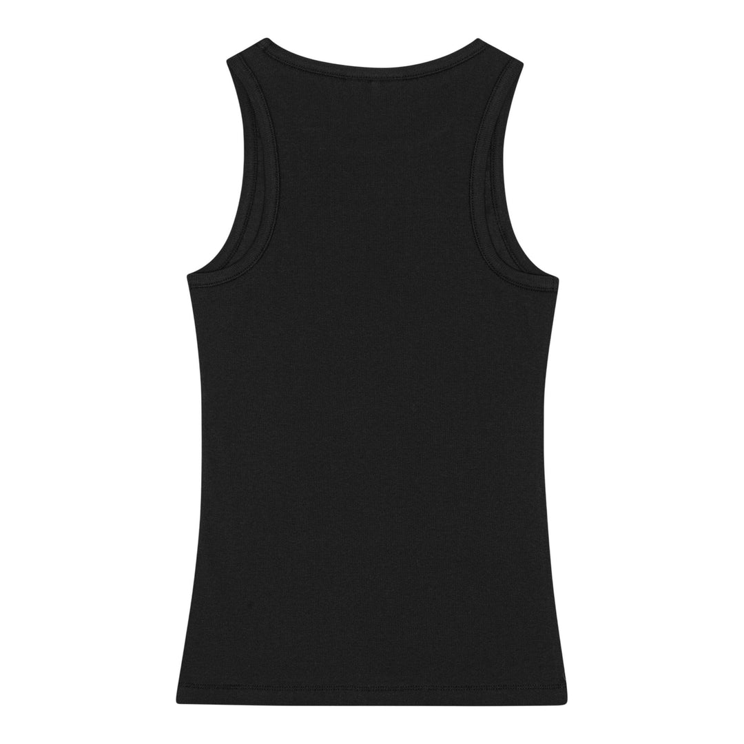 Club21 - GANNI - Soft Cotton Rib Tank Top - TANK TOPS - Black