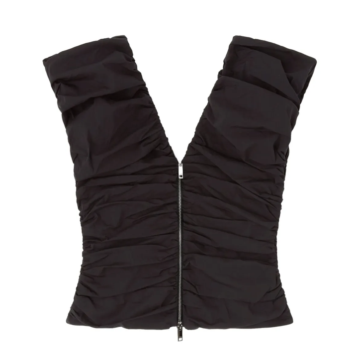 Stretch Cotton Ruched Top