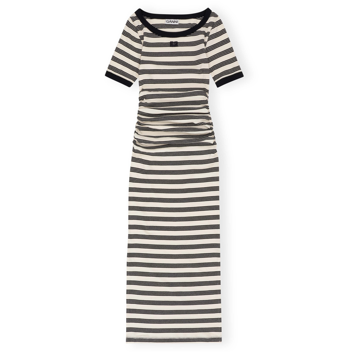 GANNI_Striped_Soft_Cotton_Rib_Short_Dress_Stripes
