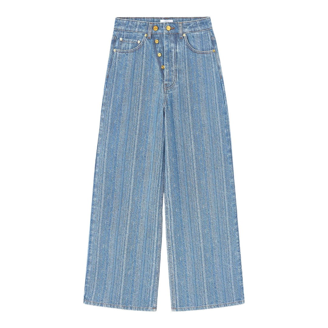 Club21 - GANNI - Structured Denim Double Fly - PANTS - Blue