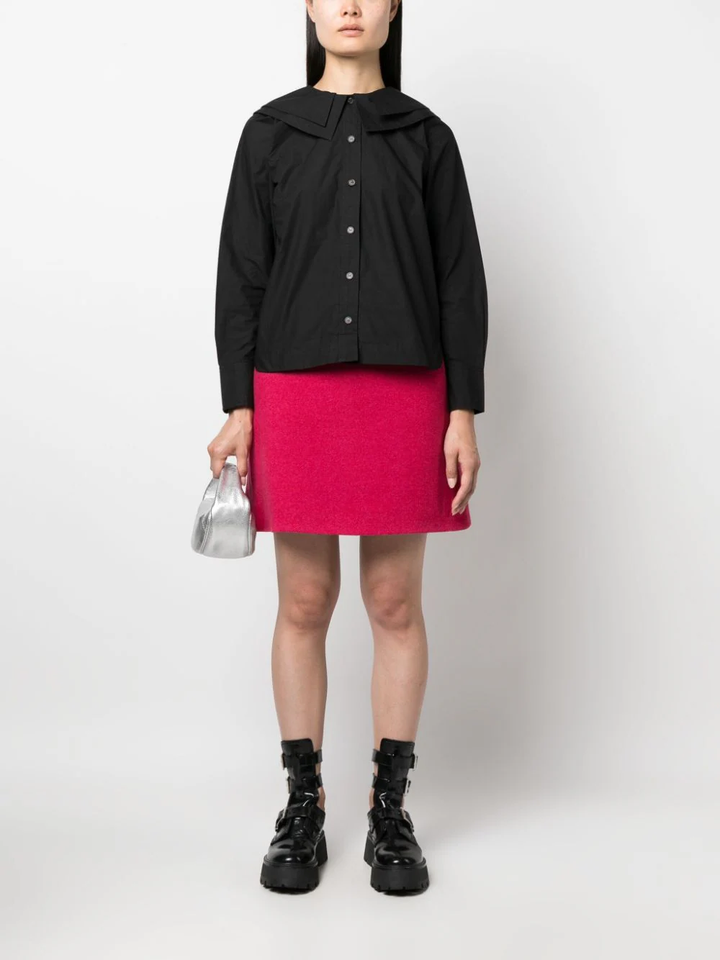 Ganni-Cotton-Poplin-Double-Collar-Shirt-Black-2