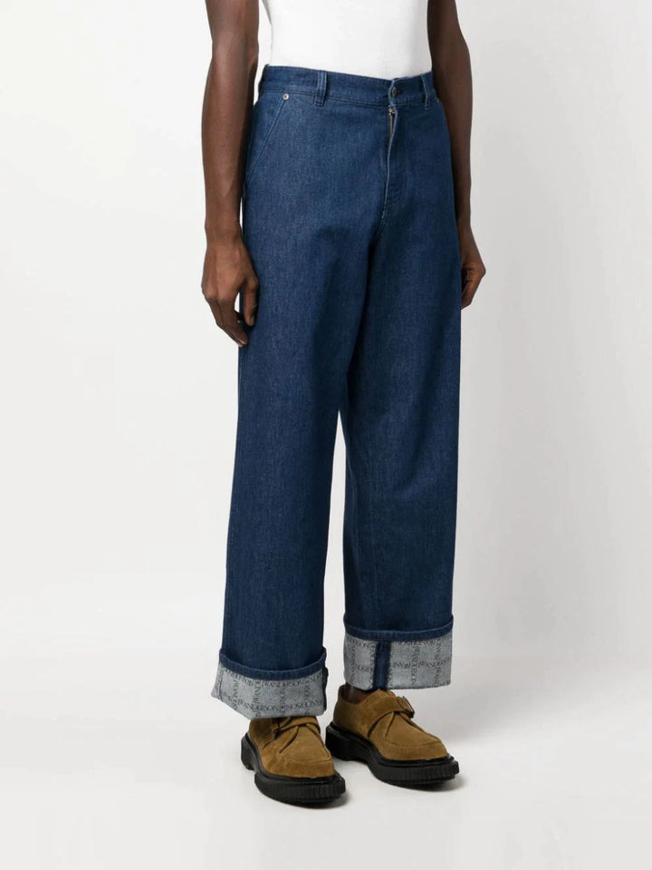 JW-Anderson-Logo-Grid-Turn-Up-Workwear-Jeans-Indigo-3