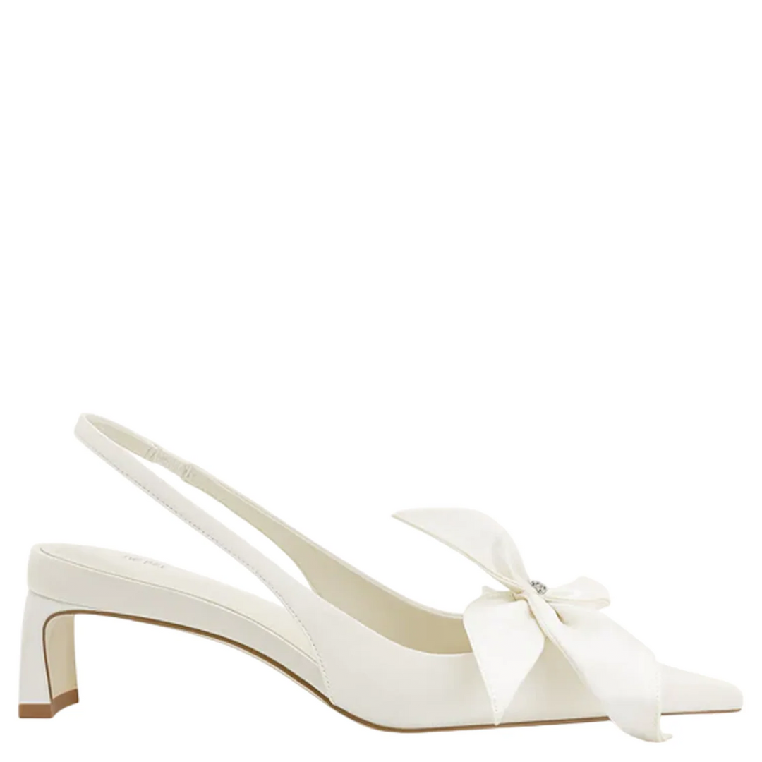 Queena Floral Appliques Slingback Pumps