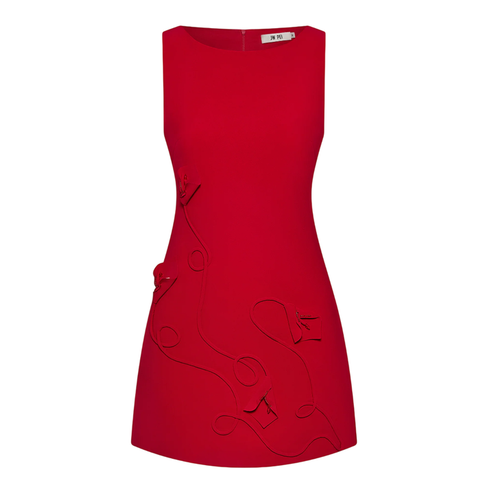 3D Floral-Applique Sheath Mini Dress