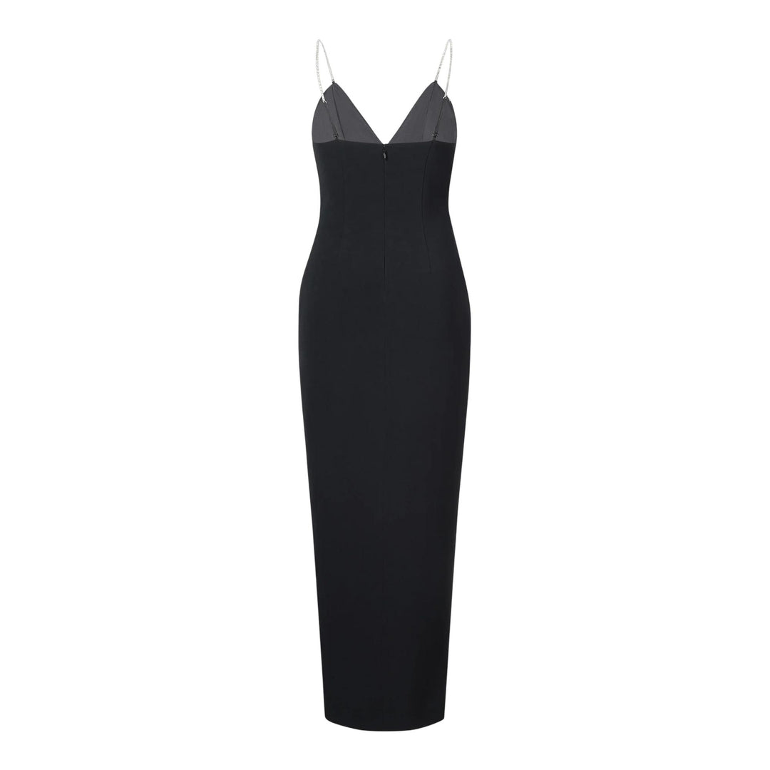 Club21 - JW PEI - Ayliua Sweetheart-Neckline Rhinestones Embellished Black Long Dress - DRESSES - Black