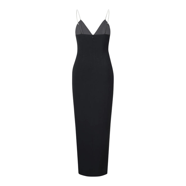Club21 - JW PEI - Ayliua Sweetheart-Neckline Rhinestones Embellished Black Long Dress - DRESSES - Black