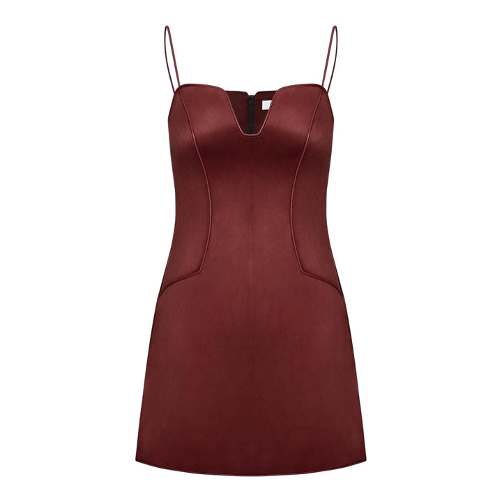 Club21 - JW PEI - Eva Spaghetti Strap Sueded Dress - DRESSES - Red