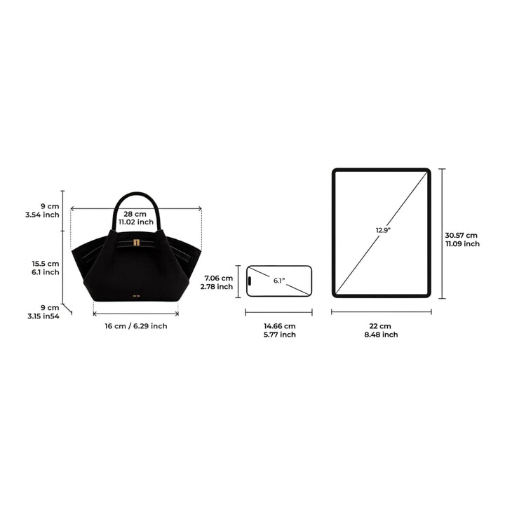 Club21 - JW PEI - Hana Mini Faux Suede Tote Bag - CROSS BODY - Black