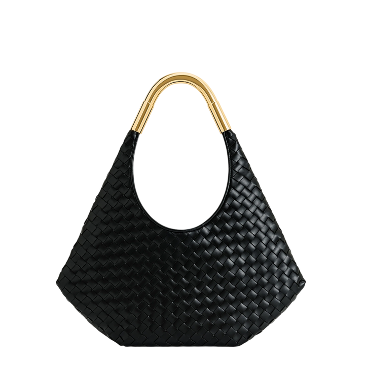 Olivia Hand-Woven Metal Handle Hobo Bag