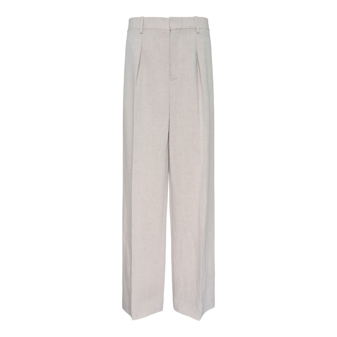 Single Pleat Linen Trousers