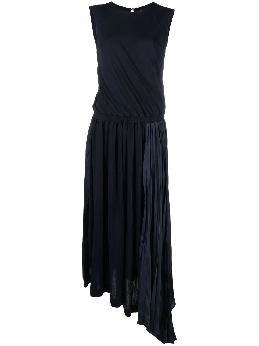 Jil Sander Asym Crepe Fluid Sleeveless Dress Navy 1