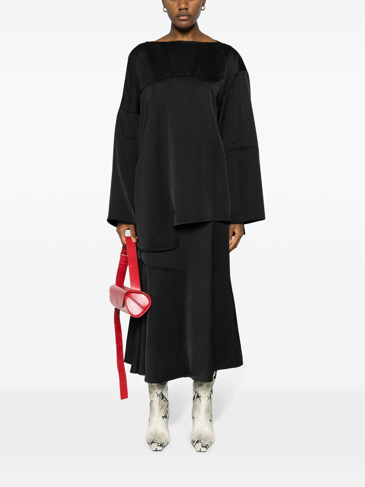 Jil-Sander-Heavy-Viscose-Silk-Twill-Skirt-Black-2