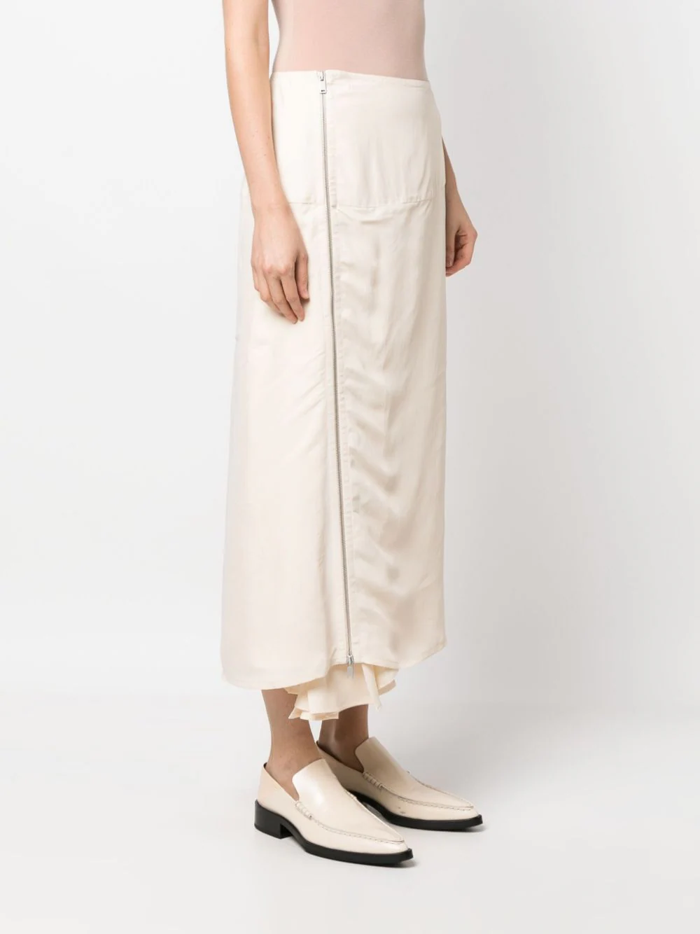    Jil-Sander-Low-Waist-Calf-Length-Straight-Skirt-Natural-3