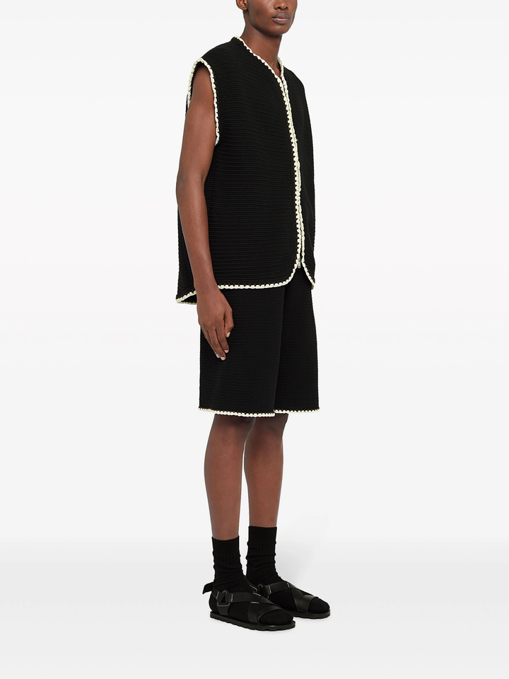 Jil-Sander-Rick-Rack-Stitch-With-Contrast-Shorts-Black-3